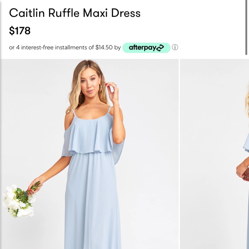 Show Me Your MuMu - Caitlin Ruffle Maxi Dress - Steel Blue Chiffon
